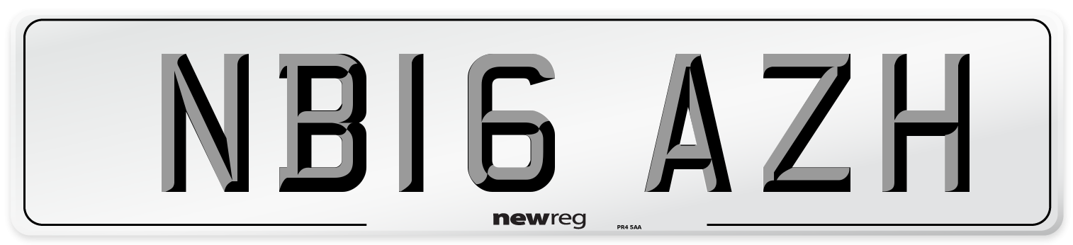 NB16 AZH Number Plate from New Reg